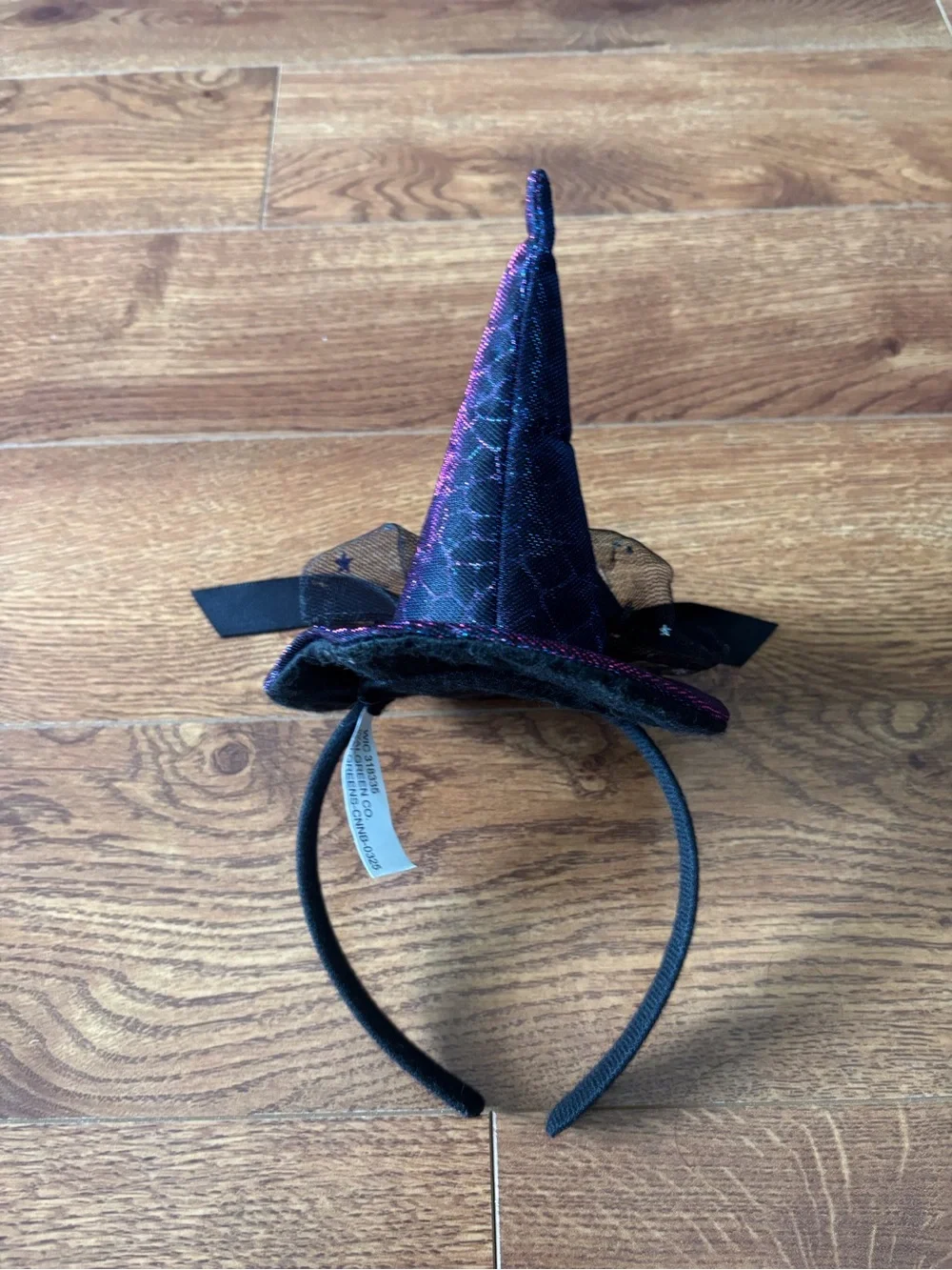 Black Mini Witch Hat Headband for Kids - Halloween Costume Accessory